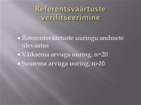 Referentsväärtuste tabel .